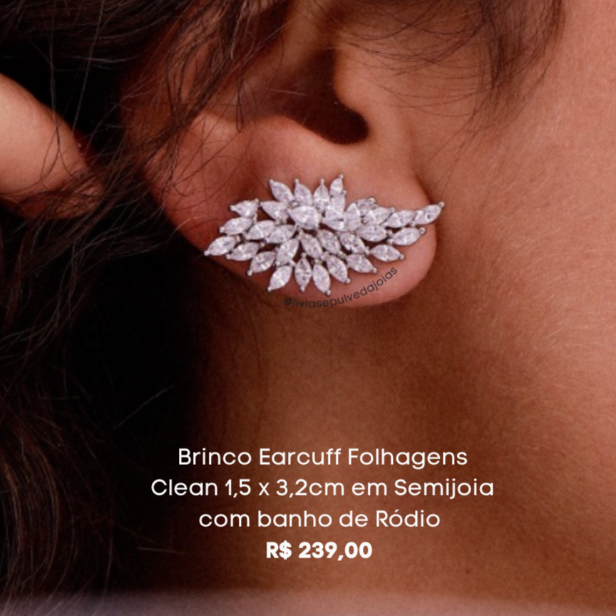 Brinco Earcuff Folhagens