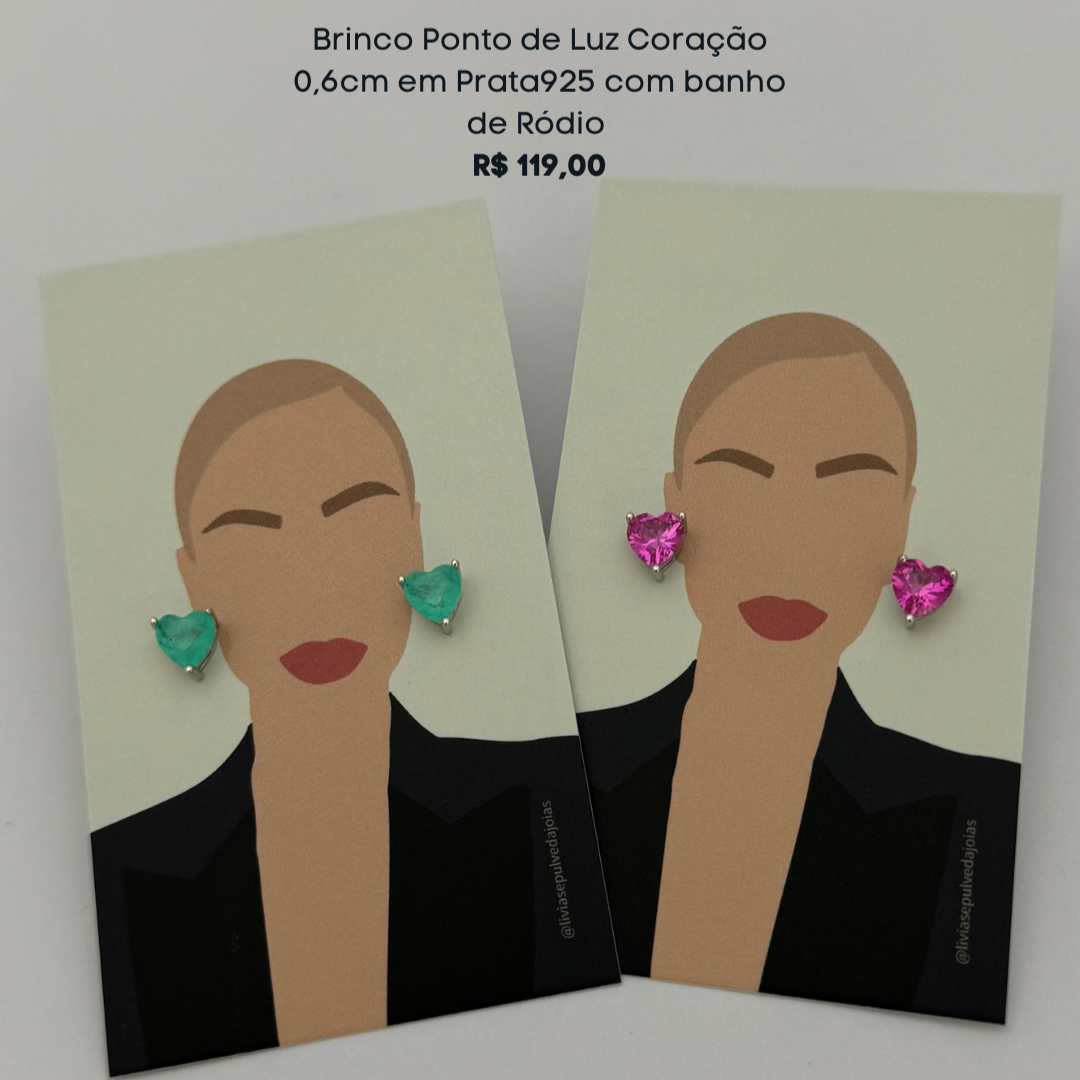 Brinco Ponto Luz Coração