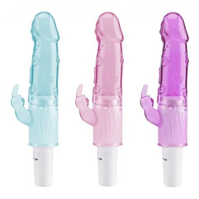 💖 Vibrador Jelly com Estimulador Clitoriano