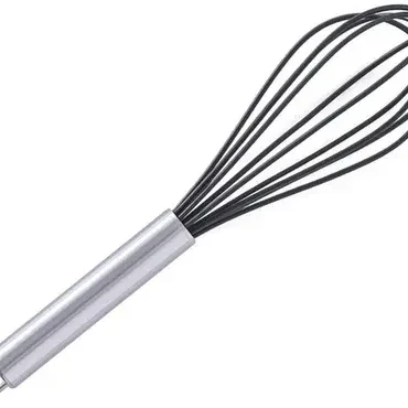 Batedor Clara Fuê Silicone Cabo Inox 30 Cm Cor Preto