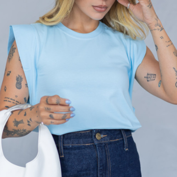 Muscle Tee Lisa Azul Skyway